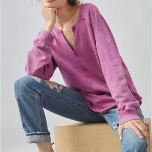 Anthropologie Pilcro Notch-Neck oversized Sweatshirt